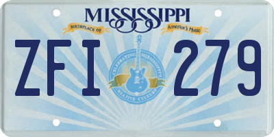 MS license plate ZFI279
