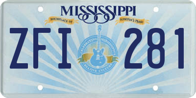 MS license plate ZFI281
