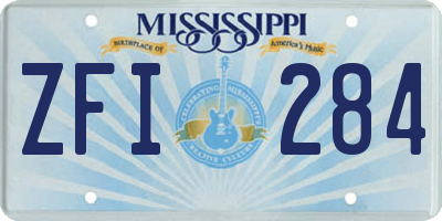 MS license plate ZFI284