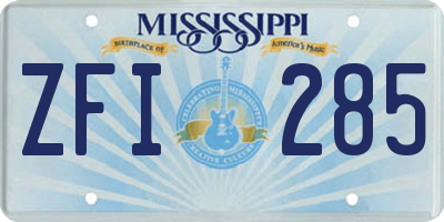 MS license plate ZFI285