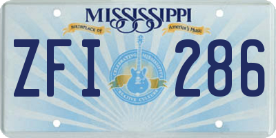 MS license plate ZFI286