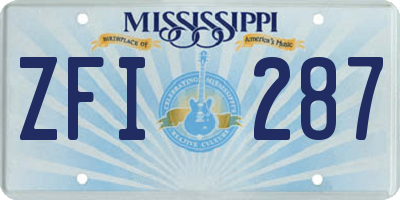 MS license plate ZFI287