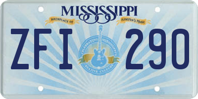 MS license plate ZFI290