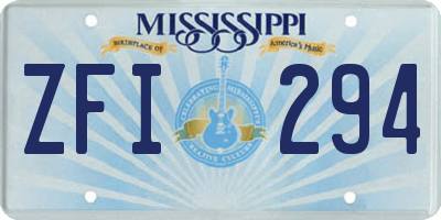 MS license plate ZFI294