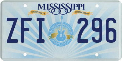 MS license plate ZFI296