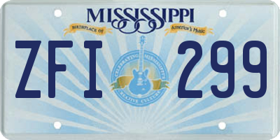MS license plate ZFI299