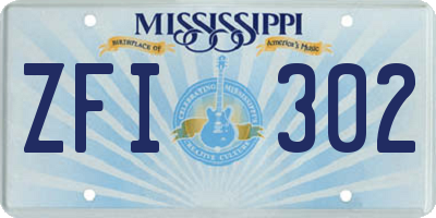 MS license plate ZFI302