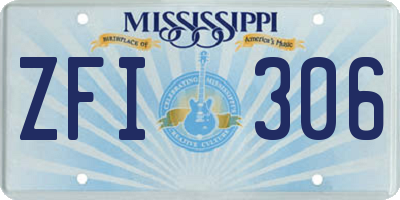 MS license plate ZFI306