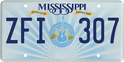 MS license plate ZFI307