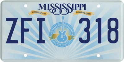 MS license plate ZFI318