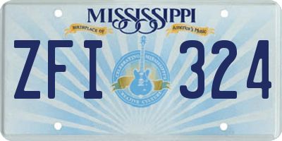 MS license plate ZFI324
