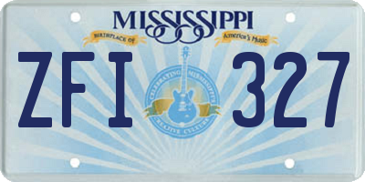 MS license plate ZFI327