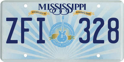 MS license plate ZFI328