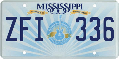 MS license plate ZFI336