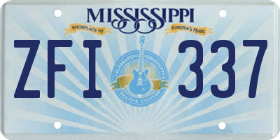 MS license plate ZFI337