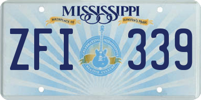 MS license plate ZFI339