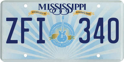 MS license plate ZFI340