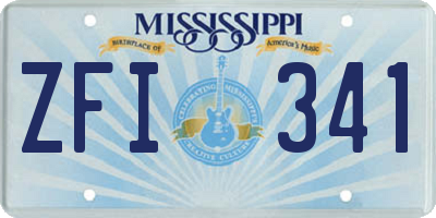 MS license plate ZFI341