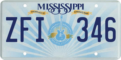 MS license plate ZFI346