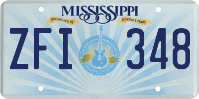 MS license plate ZFI348