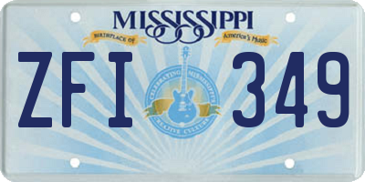 MS license plate ZFI349