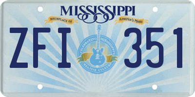 MS license plate ZFI351