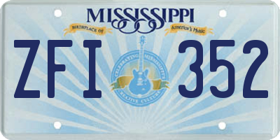 MS license plate ZFI352