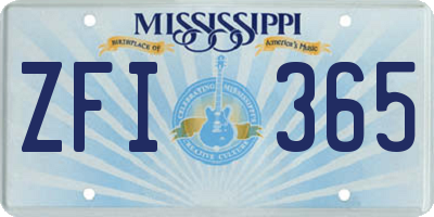 MS license plate ZFI365