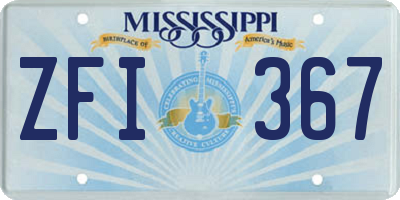 MS license plate ZFI367