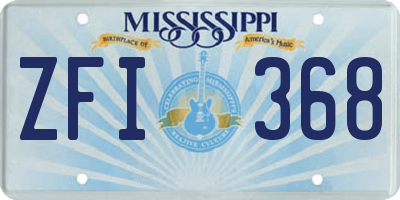 MS license plate ZFI368