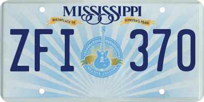 MS license plate ZFI370