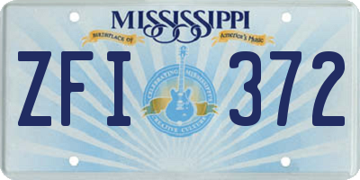 MS license plate ZFI372