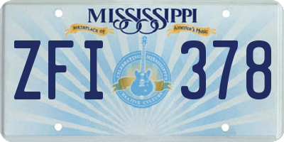 MS license plate ZFI378