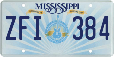 MS license plate ZFI384