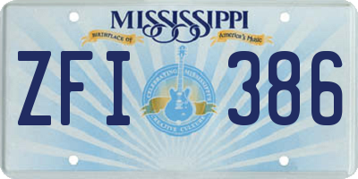 MS license plate ZFI386