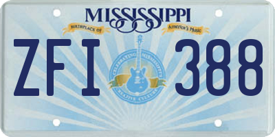 MS license plate ZFI388