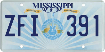 MS license plate ZFI391