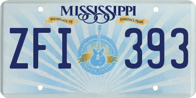 MS license plate ZFI393