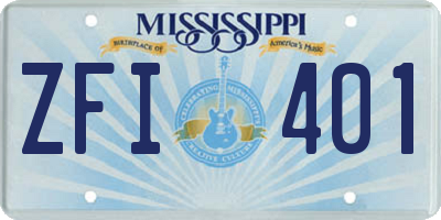 MS license plate ZFI401