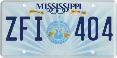 MS license plate ZFI404