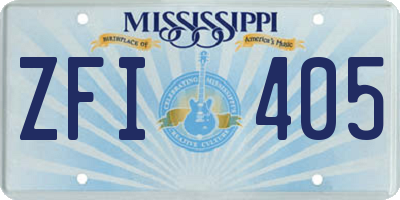 MS license plate ZFI405