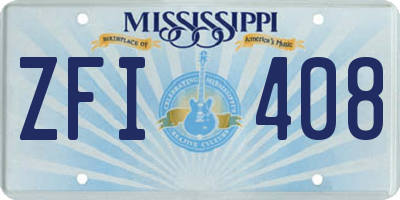 MS license plate ZFI408