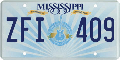 MS license plate ZFI409