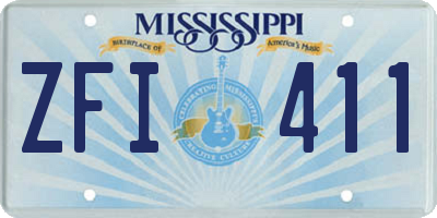 MS license plate ZFI411