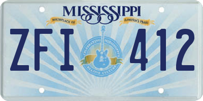 MS license plate ZFI412