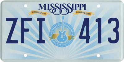 MS license plate ZFI413