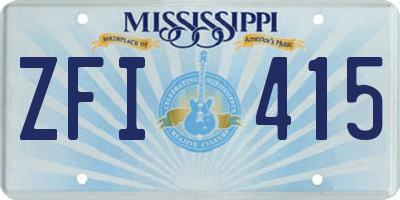 MS license plate ZFI415