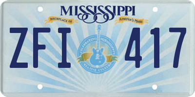 MS license plate ZFI417