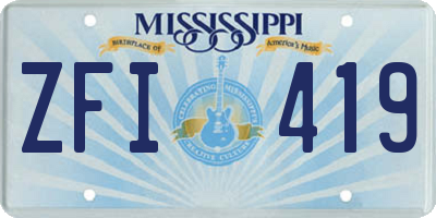 MS license plate ZFI419