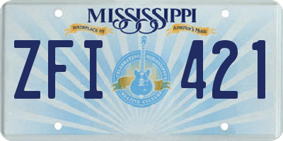 MS license plate ZFI421